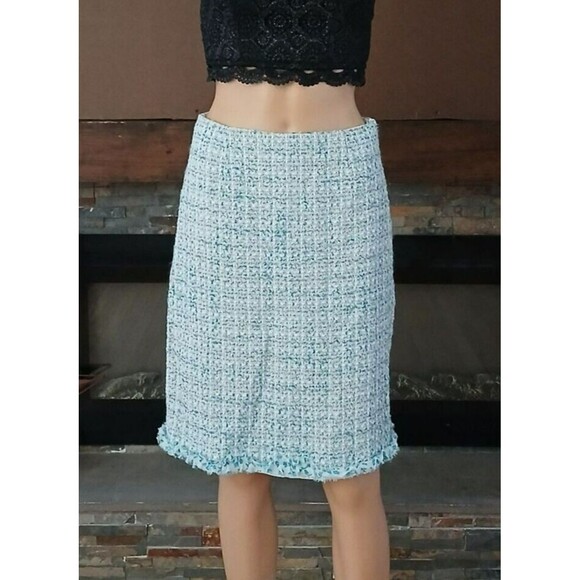 Grace Dane Lewis Dresses & Skirts - Grace Dane Lewis Women's Cotton Blend Tweed Blue Skirt Size 4 Office Career